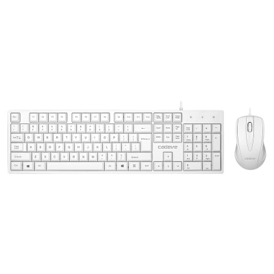 Brand 6300 White Wired Keyboard and Mouse Set Office Home All-in-One Machine Desktop and Notebook Computer