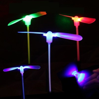 Push and Add Friends Light-Emitting Bamboo Dragonfly Flash Bamboo Dragonfly Sky Dancers Toy Stall Hot Sale Light-Emitting Flash
