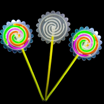 Children's Festive Supplies Toy Disposable Luminous Lollipop Fluorescent Lollipop Rotating Fluorescent Lollipop