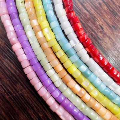 Freshwater Shell Wheel Clamp Rainbow Color 3x4mm Spacer Beading Accessories DIY Necklace Bracelet Semi-Finished Parts