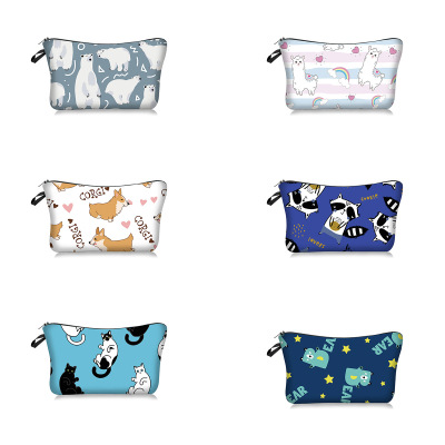 Cross-Border New Arrival Cute Cartoon Animal Series Cosmetic Bag Handheld Storage Wash Bag Lazy Portable Travel Bag
