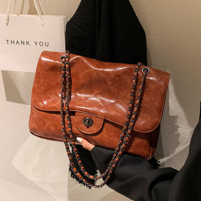 Autumn Winter Retro Hobo Bag 2021 New Bags Women's Bag Chain Crossbody Bag Shoulder Small Square Bag One Piece Dropshipping