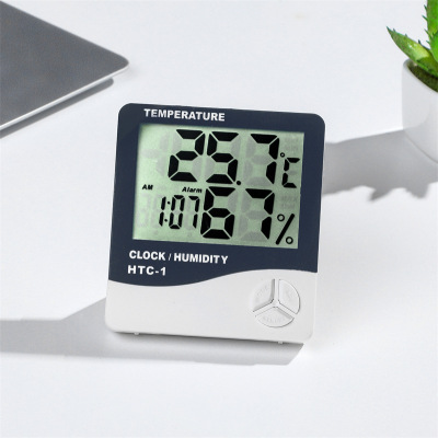 T Large Screen Household Moisture Meter High Precision Baby Indoor Wet and Dry Thermometer Mini Alarm Clock Electronic Thermometer