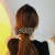 Korean Style New round Buckle Diamond Mesh Red Bow Hair Rope Leopard Print Hair Band for Bun Haircut Ponytail Rubber Band Headband Hair Accessories