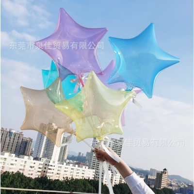 Colorful Five-Pointed Star Bounce Ball XINGX Bobo Ball Valentine 'S Day Birthday Party Decoration Stall Luminous Balloon