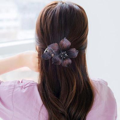 Artificial Crystal Flower Head Clip Hair Band Spring Clip Imitation Copper Barrettes Korean Hair Accessories Mother Updo Hair Accessories Gift