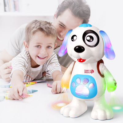 New Electric Toy Dog Music Light Dancing Walking Children TikTok Robot Dog Stall Hot Sale