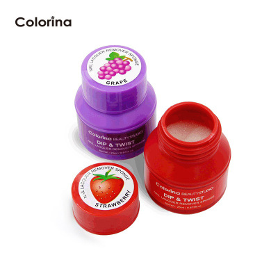 Colorina Factory Direct Sales New Rotating Cotton for Nail Removing Fruit Flavor Sponge Type Nail Polish Remover in Stock Wholesale