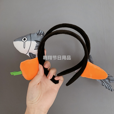 Salted Fish Headband Internet-Famous Headband Funny Sand Carrot Headband Female Cute Sister Korean Children Adult Hair Accessories