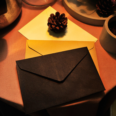 New Muguang Envelope Black Envelope Minimalist Creative Blank Retro Kraft Paper Envelope