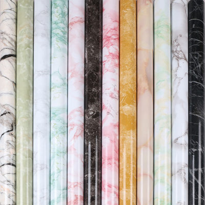 Marbling Wall Stickers Waterproof Kitchen Oil-Proof High Temperature Resistant Kitchen Furniture Renovation Wallpaper