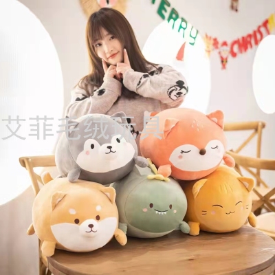 New Cute Animal Pillow Soft Prone Pillow Dinosaur Shiba Inu Children Doll Soft Pillow Plush Toy