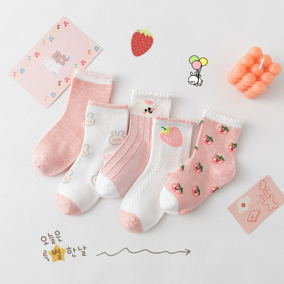 Socks Autumn and Winter New Cute Cartoon Baby Socks Japanese Boys Girls Princess Style Cotton Socks Tube Socks