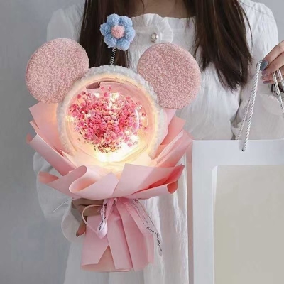 Bounce Ball Preserved Fresh Flower Bouquet 38 Th Mother's Day Valentine's Day Gift Girlfriends' Gift Friends Welcome to Order