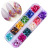 Cross-Border Nail Shell Stone 12-Color Color Stone Tweezers Long Box Ornament Set Nail Factory Direct Sales