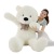 Plush Doll White Powder Brown Large Size Teddy Bear Doll Ragdoll Toy Girlfriend Girl Children's Pillow