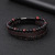 Volcanic Rock Lapis Leather Bracelet Stainless Steel Leather Braided Bracelets Multi-Layer Men's Titanium Steel Jewelry