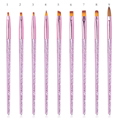 EU Standard Ice Flower Nail Art UV Pen Nylon Hair Carving Blending Pen Fluoresent Marker New Nail Brush Cross-Border