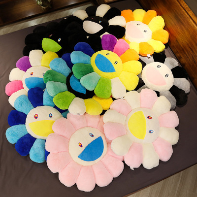 Factory Wholesale Colorful Sun Flower Petal Cushion Plush Pillow Smiley Face Office Home Cushions Car Flower Seat