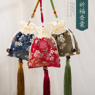 Dragon Boat Festival Antique Sachet Embroidery Tassel Dumplings Scented Sachet Bag Pouch Hanfu Blessing Bag Handmade Car Pendant