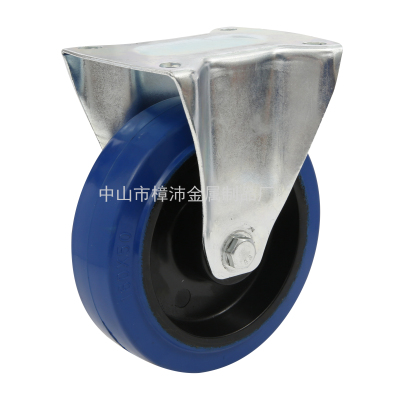 Factory Direct Supply Blue Elastic Rubber Universal Wheel Directional Industrial Tire Mute Caster Trolley Industrial Shelf Wheel