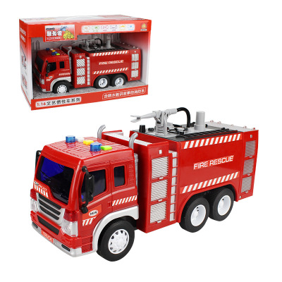 Artistic W351ab Large Fire Toy Children's Simulation Aerial Ladder Truck Fire Story Sprinkler Toy Generation