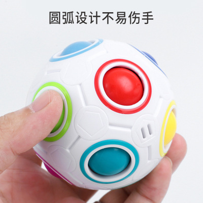 Cross-Border Toys Children's Magic Rainbow Ball Special-Shaped Magic Football Cube Pressing Fun Rubik's Cube Toy