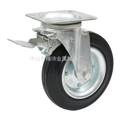 Industrial Rear Brake Trash Can Special Wheel 3-Inch 4-Inch 5-Inch Industrial Trash Can Special Flat Brake Wheel