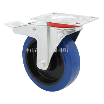 6-Inch 160mm European-Style Industrial Elastic Rubber Wheel Mute Soft Tire Large Bearing Casters