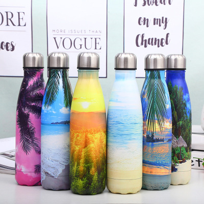 Factory Direct Supply Quality Stainless Steel Cup Creative Custom Pattern Coke Bottle Simple Daily Necessities Thermos Cup Supply