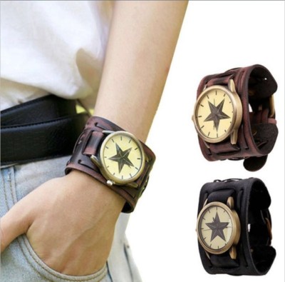 Foreign Trade Belt Watch Domineering Bracelet Watch Retro Cowhide Watch Punk Watch Men's Watch