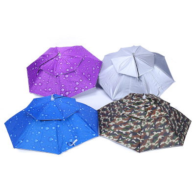 Umbrella Silver Glue Umbrella Cap Double-Layer Breathable Head Wear Umbrella Cap Fishing Umbrella Foreign Trade Umbrella