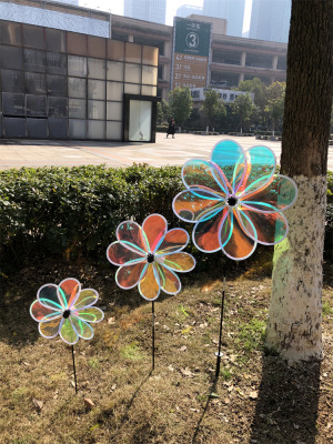 New Arrival Color Film Material Eight Windmill Catch the Bird Decorative Park Display Windmill Children Windmill
