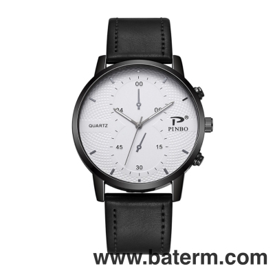 Cross-Border Fashion Artistic Belt Men's Watch Trendy Casual Quartz Watch Black Shell Men's Watch Wholesale