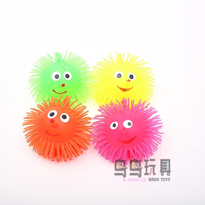 New Interactive Luminous Children's Toys Elastic Thorn Ball Elastic Flash Hairy Ball Children's Toys Wholesale