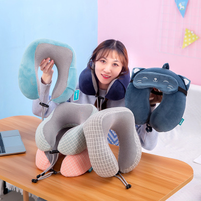 Memory Foam Home U-Shaped Neck Pillow Fashion Fresh Removable Washable Driving Neck Lunch Break Pillow Cross-Border Delivery