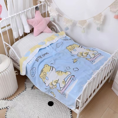 Six-Layer Gauze Cartoon Tiger Jacquard Children's Quilts