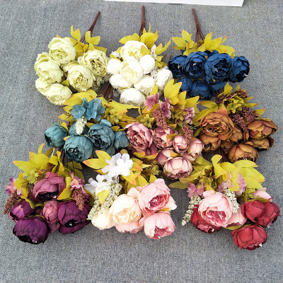 Artificial Flower Wedding Celebration Decoration European Autumn Peony Flower Shooting Props Fake Flower Brushed Cloth Simulation Anemone Hupehensis No. 2