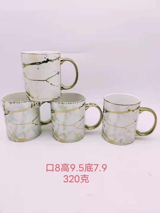 电镀金陶瓷杯    镀金马克杯