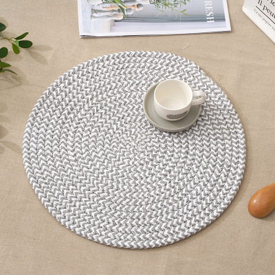 New Paper String Coaster Placemat Heat Proof Mat Household Hotel Durable Paper String Woven Absorbent Teacup Mat Dining Table Cushion