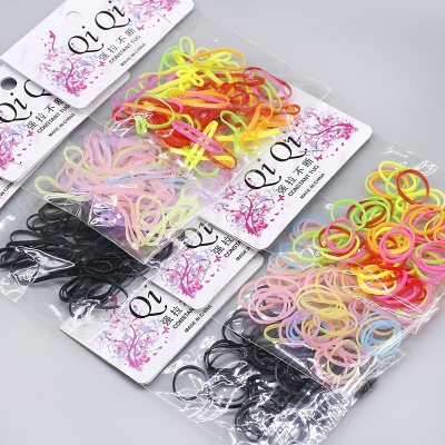 Korean Head Rope Strong Pull Continuous Disposable Rubber Band Hair Band Rubber Band Children's Braid Hair Rope Hair Accessories Headdress