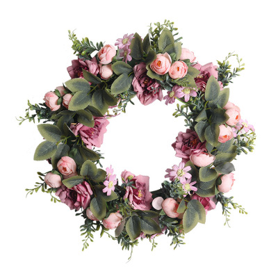 Factory Wholesale Emulational Eucalyptus Garland Decoration Site Layout Props Wreath Grass Ring Decoration Door Ring Pendant