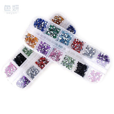 Nail Beauty Products Nail Sticker Boxed Manicure Jewelry 12 Color Acrylic Diamond Nail Ornament 2.01.5