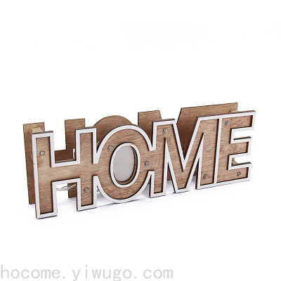 Led Wooden Home Christmas Word Decoration with Light Word Desktop Decoration