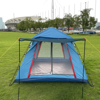Tent Outdoor 3-4 People Beach Thickened Rain-Proof 2 People Camping Automatic Double Camping Quickly Open Four-Side Tent