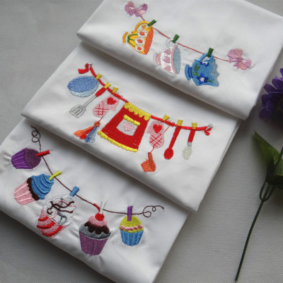 Home Fabric Embroidered Napkin Baking Food Western Food Background Fabric White Napkin Decorative Accessories Towel, Etc..