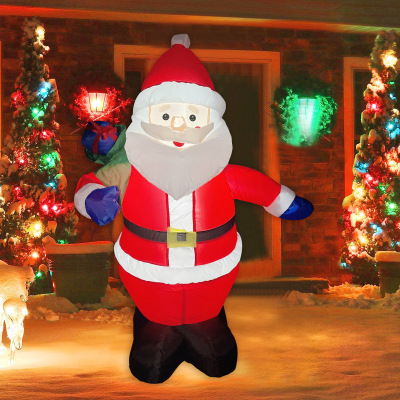 Exclusive for Cross-Border Christmas Outdoor Venue Layout Inflatable Props 1.2M Inflatable Santa Backpack Inflatable Model