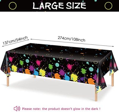 Customizable 54*108Inch Rectangular Fluorescent Disposable PE Plastic Party Holiday Party Desktop Tablecloth