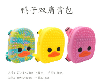 Cross-Border New Deratization Pioneer Backpack Large Decompression Press Bubble Duck Rainbow Backpack