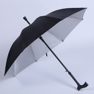 Umbrella 55cm Silver Glue Crutch Umbrella Outdoor Non-Slip Umbrella Gift Advertising Umbrella Foreign Trade Umbrella